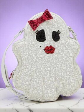 Betsey Johnson “Boo-Tiful Ghoul” 2024 Pearl Ghost Crossbody Bag - New